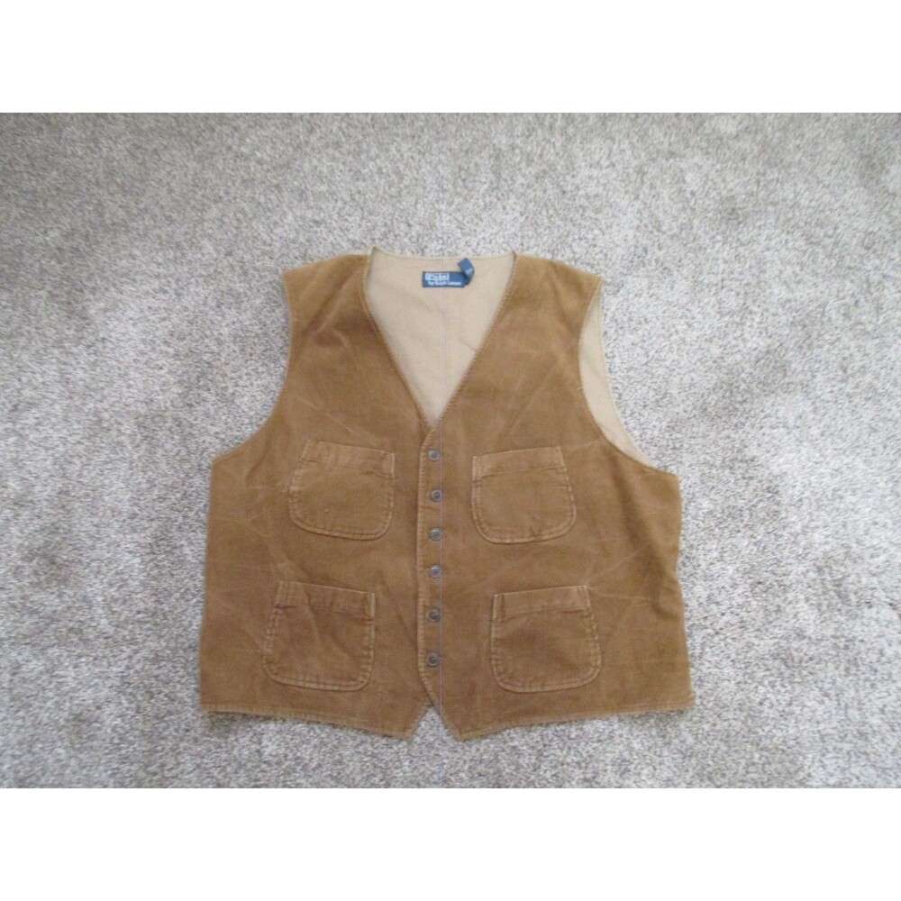 Vintage Polo Ralph Lauren Brown Corduroy Multi Pocket Best Mens XXL